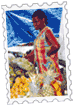 location martinique | Marchande de fruits au Diamant